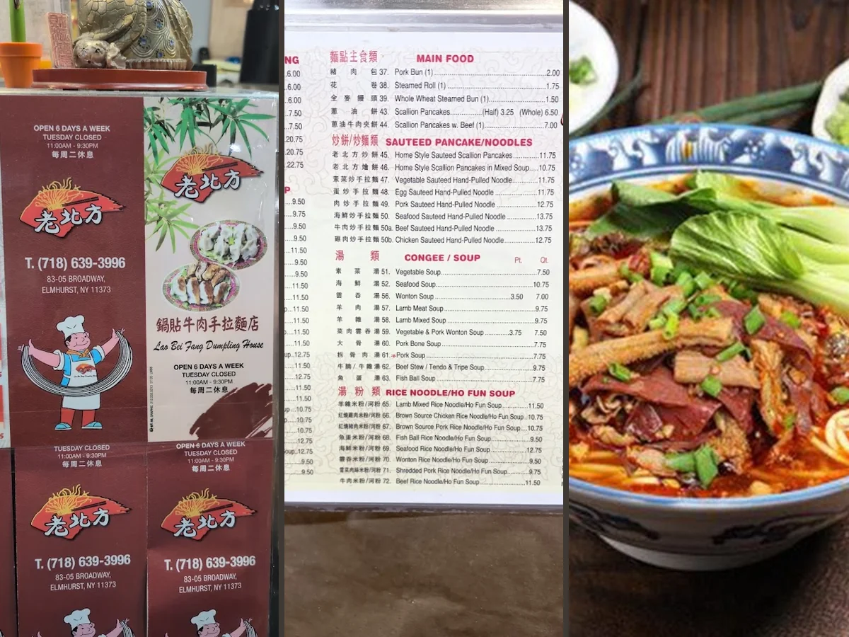 Counter service area in a casual dumpling restaurant.